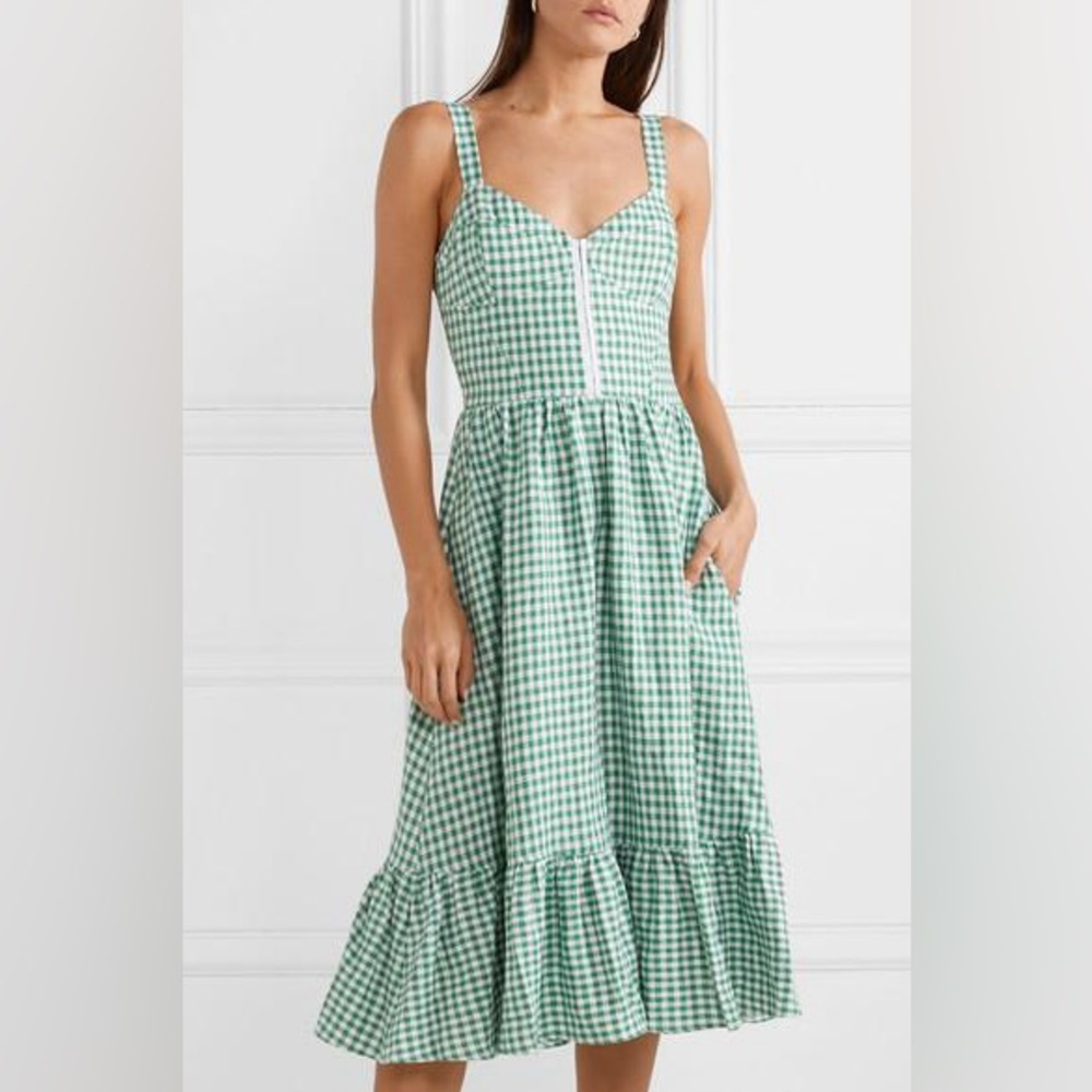 Dolci Gingham Linen Midi Dress